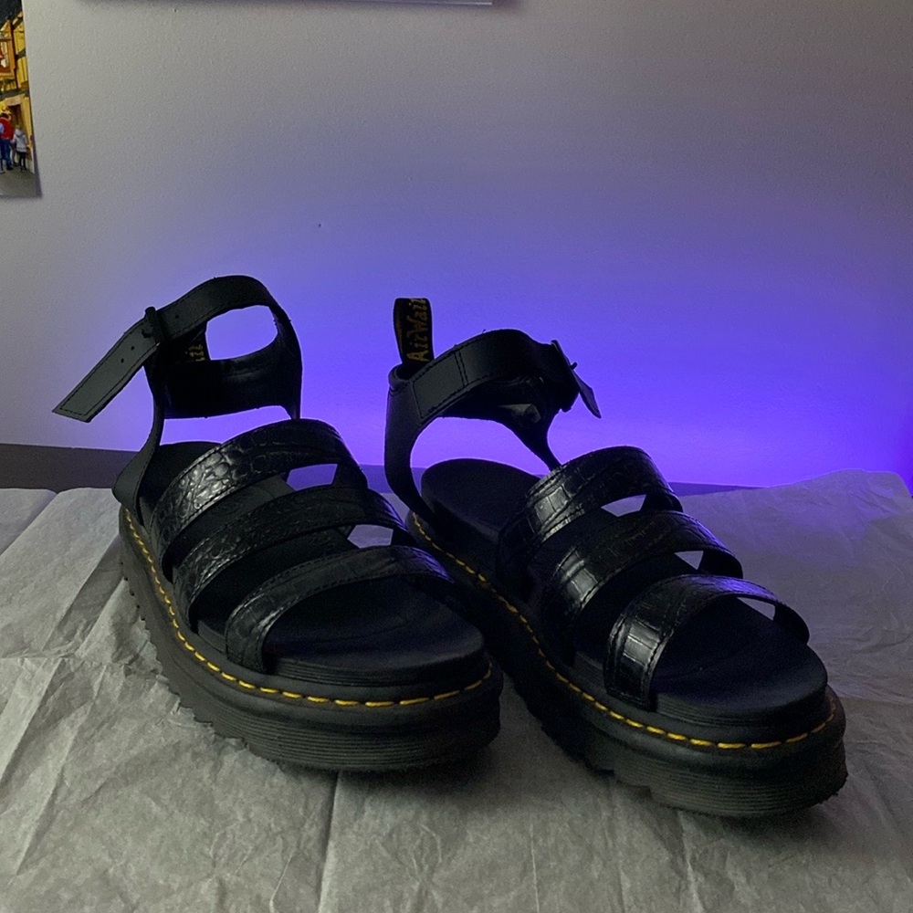 Dr. Marten’s Blaire Wild Croc Platform Sandals